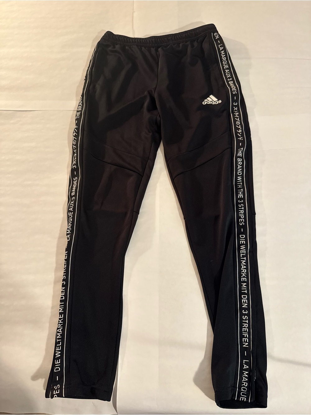 adidas Black Kids Track Pants with Branded Side Tape